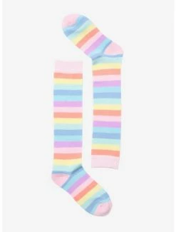 Top 10 🔔 Pastel Rainbow Striped Knee-High 🧦 Socks 🔔 -HT Style Outlet Store 11113582 av1