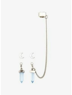 Discount 🧨 Blackheart Moon Star Crystals Cuff Earring Set 🎁 -HT Style Outlet Store 11415021 av3