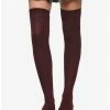 Outlet 🤩 Maroon Marled Over-The-Knee 🧦 Socks 👍 -HT Style Outlet Store 12039844 hi
