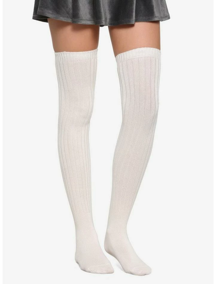 Best Pirce 🛒 Basic Ivory Over-The-Knee 🧦 Socks 🔥 3 Best Pirce 🛒 Basic Ivory Over-The-Knee 🧦 Socks 🔥