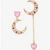 Cheapest ✔️ Pink Moon & Hearts Mismatch Earrings ✨ -HT Style Outlet Store 12803829 hi