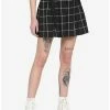 Brand new ⌛ Black & White Plaid Pleated 👗 Skirt With Grommet Belt 😍 -HT Style Outlet Store 12834626 hi