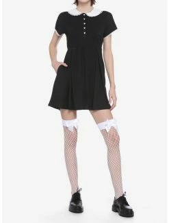 Hot Sale 🧨 Lace Collar Black 👗 Dress 🤩 -HT Style Outlet Store 12969768 av1