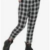 Best Sale 😉 Black & White Plaid Pants With Detachable Chain ⌛ 2 Best Sale 😉 Black & White Plaid Pants With Detachable Chain ⌛ -HT Style Outlet Store 13247310 hi
