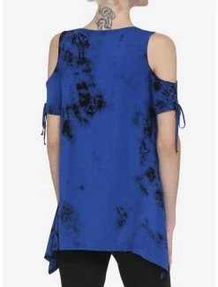 Best Pirce ❤️ Skull Lace-Up Cold Shoulder Shark Bite Tie-Dye 👧 Girls Top ⭐ -HT Style Outlet Store 13445498 av2