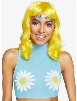 Promo 🔔 Daisy High Neck Mesh Crop Top 🎉