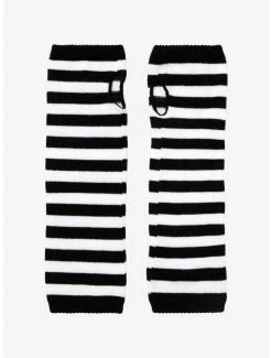 Cheapest ✨ Black & White Stripe Arm Warmers 👍