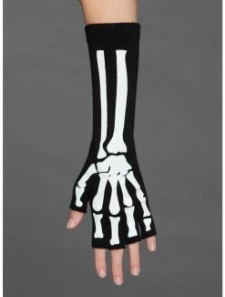 Discount ⭐ Skeleton Extended Fingerless Gloves ✔️