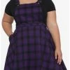 Discount 🤩 Black & Purple Plaid 👗 Skirtall Plus Size 🛒 -HT Style Outlet Store 14014588 hi