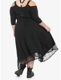 Deals ❤️ Black Harness & Cold Shoulder Maxi 👗 Dress Plus Size 🛒 -HT Style Outlet Store 14016076 av2