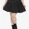 Hot Sale 😀 Black Chains & Clips Skater 👗 Skirt Plus Size 😀 -HT Style Outlet Store 14273295 hi