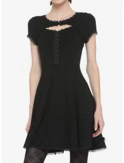 Wholesale 🎁 Black High Neck Keyhole 👗 Dress ⭐
