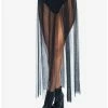 Best Sale ⌛ Black Multi Slit Sheer 👗 Skirt ✨ -HT Style Outlet Store 14307246 hi