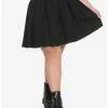 Coupon 😀 Black Pleated 👗 Skirt With Grommet Belt Plus Size ⌛ -HT Style Outlet Store 14353078 hi