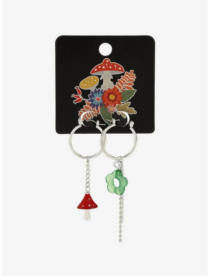 New 🎁 Mushroom & Flower Mismatch Drop Earrings ⌛ 3 New 🎁 Mushroom & Flower Mismatch Drop Earrings ⌛ - Image 2