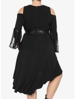 Cheap 😀 Black Lace Cold Shoulder Hi-Low 👗 Dress Plus Size 🛒 -HT Style Outlet Store 14704307 av2