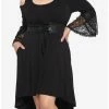 Cheap 😀 Black Lace Cold Shoulder Hi-Low 👗 Dress Plus Size 🛒 -HT Style Outlet Store 14704307 hi