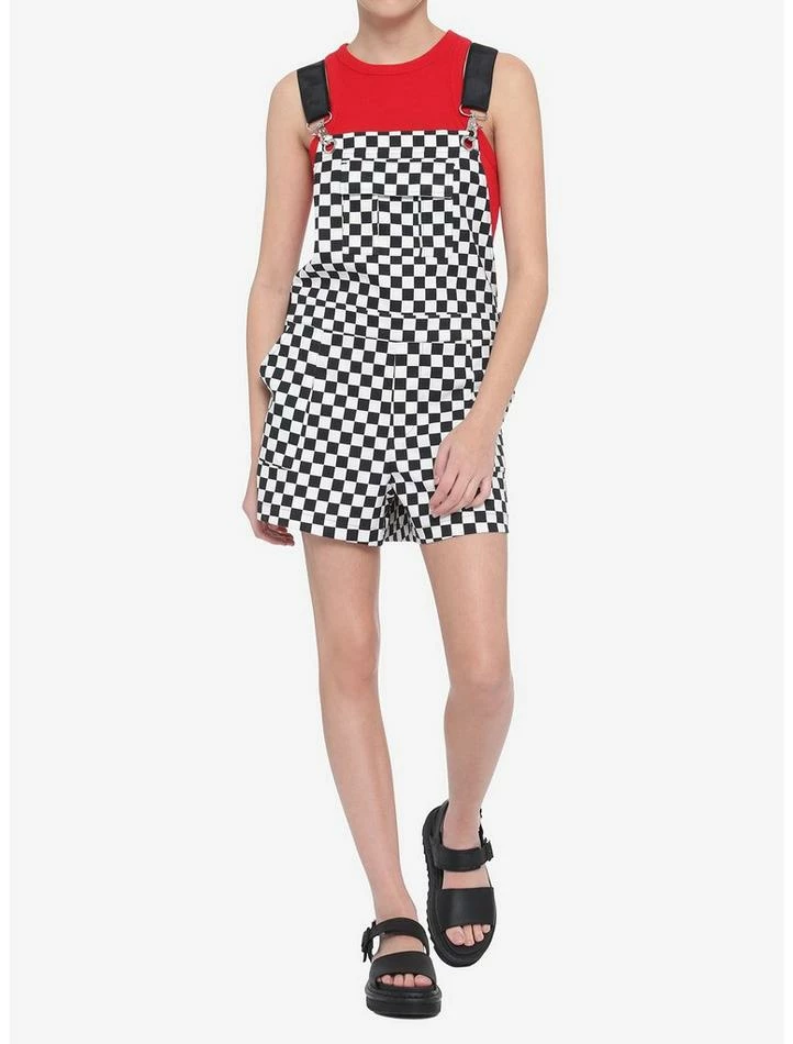 Deals 🎁 Black & White Checkered Utility Shortalls 😉 4 Deals 🎁 Black & White Checkered Utility Shortalls 😉 - Image 2