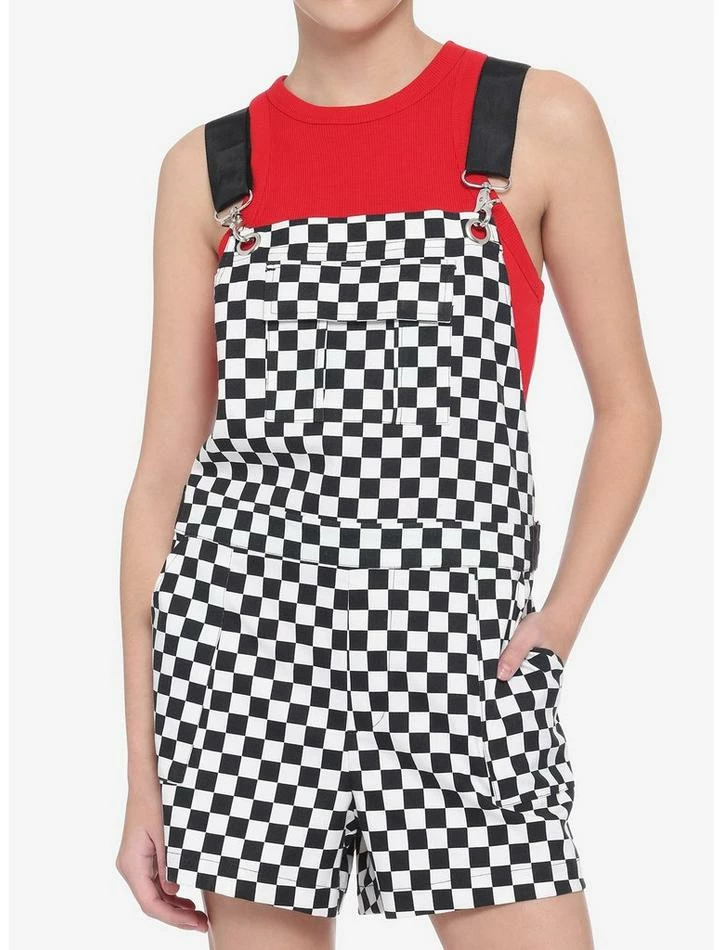 Deals 🎁 Black & White Checkered Utility Shortalls 😉 3 Deals 🎁 Black & White Checkered Utility Shortalls 😉