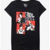 Budget 🤩 Black Butler Red & White Panel Boyfriend Fit 👧 Girls T-Shirt 🧨 -HT Style Outlet Store 14798167 hi