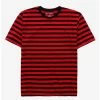 Hot Sale 🌟 Red & Black Stripe T-Shirt 🔥 -HT Style Outlet Store 14813140 hi