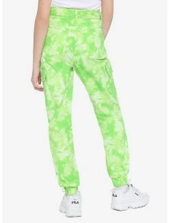 Outlet 🔔 Lime Green Tie-Dye Cargo Pants 🛒 -HT Style Outlet Store 14825563 av1