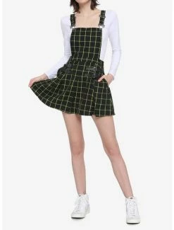 Cheapest 🌟 Green & Black Grid Plaid Pleated 👗 Skirtall 💯 -HT Style Outlet Store 14848827 av1