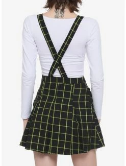 Cheapest 🌟 Green & Black Grid Plaid Pleated 👗 Skirtall 💯 -HT Style Outlet Store 14848827 av2