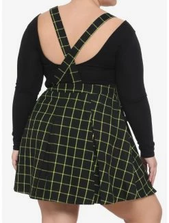 Cheapest ⌛ Green & Black Grid Plaid Pleated 👗 Skirtall Plus Size 👍 -HT Style Outlet Store 14848835 av2