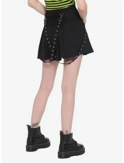 Budget 🔔 Silver Grommet Pleated Suspender 👗 Skirt 😍 -HT Style Outlet Store 14849876 av1