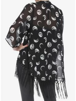 Cheap 😉 Moon Phase Chiffon Fringe Short Duster 🌟 -HT Style Outlet Store 14849998 av2