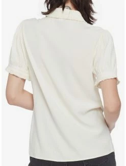 Outlet 👍 Antique White Ruffle Bow 👧 Girls Woven Button-Up 😀 -HT Style Outlet Store 14850179 av2