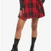 Best Sale ✨ Red Plaid O-Ring Suspender 👗 Skirt 🔥 -HT Style Outlet Store 14918121 hi