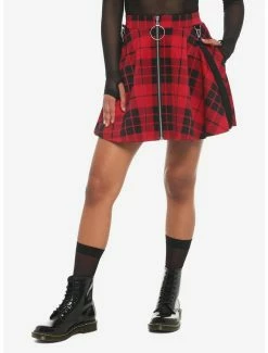 Best Sale โจ Red Plaid O-Ring Suspender ๐ Skirt ๐ฅ