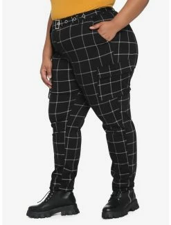 Hot Sale ๐งจ HT Denim Black & White Grid Print Cargo Jogger Pants With Grommet Belt Plus Size ๐ 7 Hot Sale ๐งจ HT Denim Black & White Grid Print Cargo Jogger Pants With Grommet Belt Plus Size ๐ -HT Style Outlet Store 15087561 av2