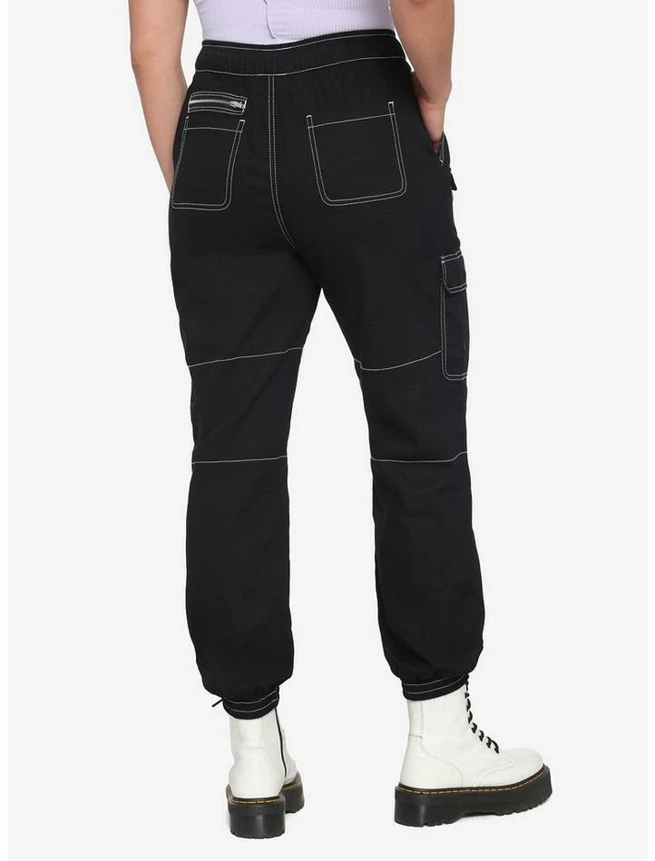 Promo 🔔 HT Denim Black Contrast Stitch Cargo Jogger Pants 🤩 4 Promo 🔔 HT Denim Black Contrast Stitch Cargo Jogger Pants 🤩 - Image 2
