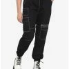 Promo 🔔 HT Denim Black Contrast Stitch Cargo Jogger Pants 🤩 -HT Style Outlet Store 15095274 hi