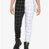 Top 10 ✔️ HT Denim Black & White Plaid Split Pants With Detachable Chain 🎁 -HT Style Outlet Store 15096471 hi