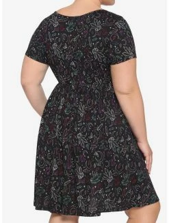 Outlet 🥰 Crystal Outline Pattern Babydoll 👗 Dress Plus Size ⭐ -HT Style Outlet Store 15171641 av2