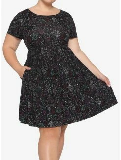 Outlet ๐ฅฐ Crystal Outline Pattern Babydoll ๐ Dress Plus Size โญ