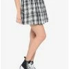 Best Pirce ⌛ Black & White Plaid O-Ring Chain 👗 Skirt 😉 -HT Style Outlet Store 15171893 hi