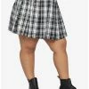 Discount 😀 Black & White Plaid O-Ring Chain 👗 Skirt Plus Size 🌟 -HT Style Outlet Store 15171901 hi