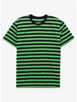 Discount ⌛ Green & Black Stripe T-Shirt 😉