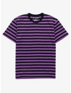 Cheapest 🔔 Purple & Black Stripe T-Shirt 😉