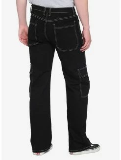 New 🎁 Black With White Stitch Carpenter Pants ✨ -HT Style Outlet Store 15399354 av1