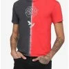 Flash Sale ❤️ Grey & Red Split Wash Embroidered Rose T-Shirt 🎉 -HT Style Outlet Store 15414996 hi