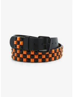 Cheapest ✔️ Orange & Black Pyramid Belt ⭐