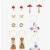 Cheapest 🧨 Mushroom & Butterfly Hoop & Stud Earring Set ⭐ -HT Style Outlet Store 15464911 hi