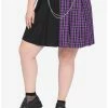 Best deal 🛒 Black & Purple Split Plaid 👗 Skirt Plus Size ✔️ -HT Style Outlet Store 15498486 hi