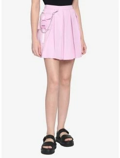 Outlet 🔔 Pastel Pink Pleated Cargo 👗 Skirt 👏